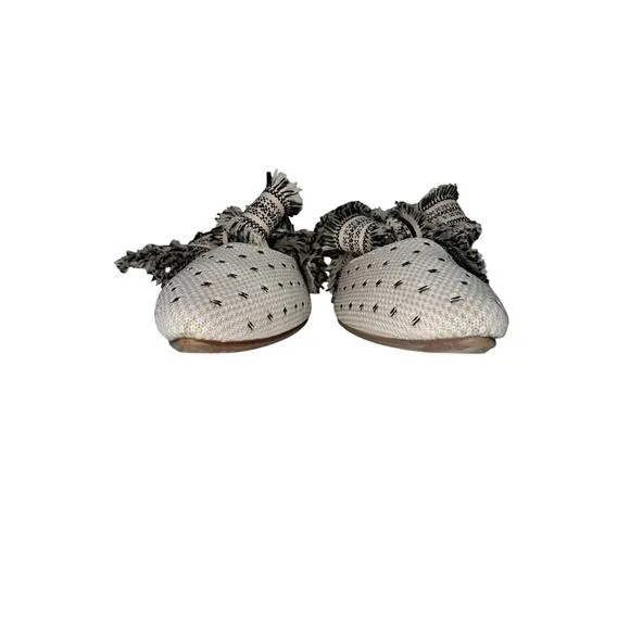 Rothy’s Tuxedo Mary Janes Black Cream Bow Tie Ballet Flats Shoes Rare 10.5