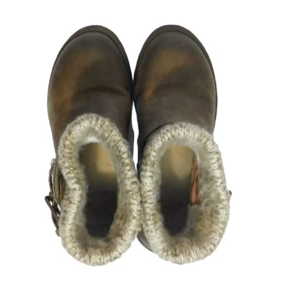 Roxy Scout Winter Ankle Boots Combat Moto Booties in Taupe Size 6.5