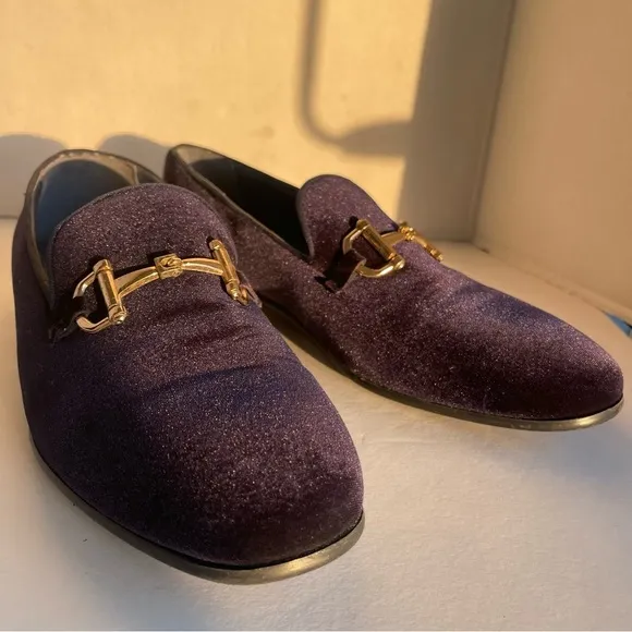 Royal Male Loafers shoes. The Italian style of a male velvet shoe. Size 8
