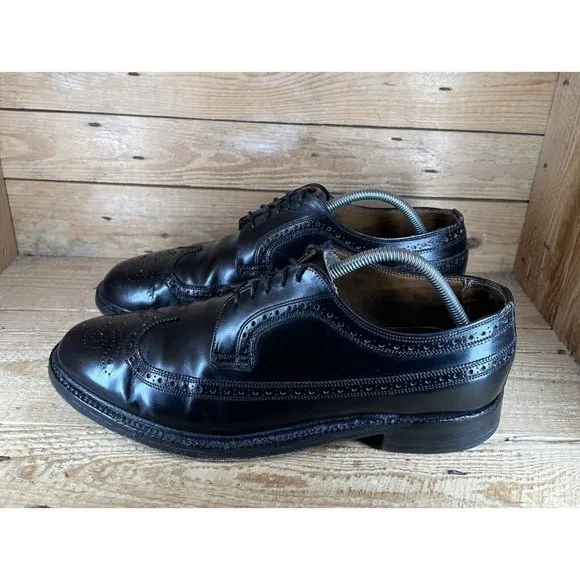 Royal Tweed 7904B Cheaney Church's Black Derby Wingtip Lace Up Men’s Sz 10.5 C