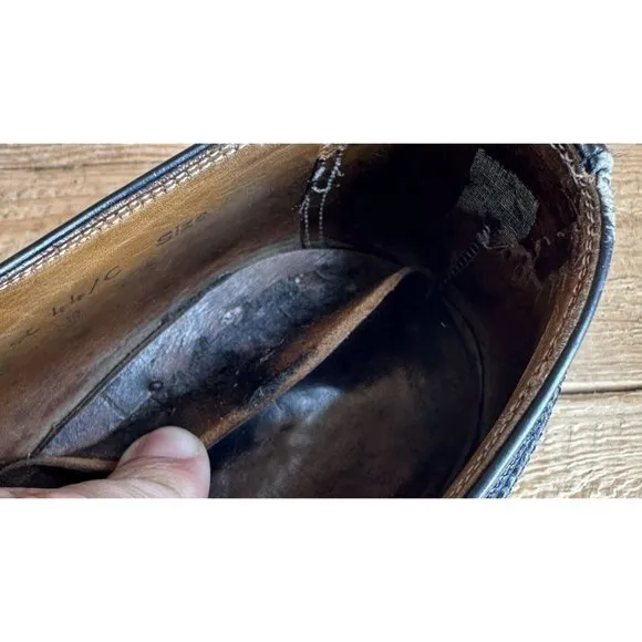 Royal Tweed 7904B Cheaney Church's Black Derby Wingtip Lace Up Men’s Sz 10.5 C