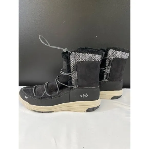 Ryka Aubonne Women's Black Winter Ankle Boots Size 9.5M SKU 6251