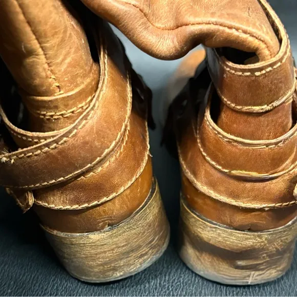 Salerno Size 8 Brown Leather Slouch Boots - Western/Casual/ Relaxed Style