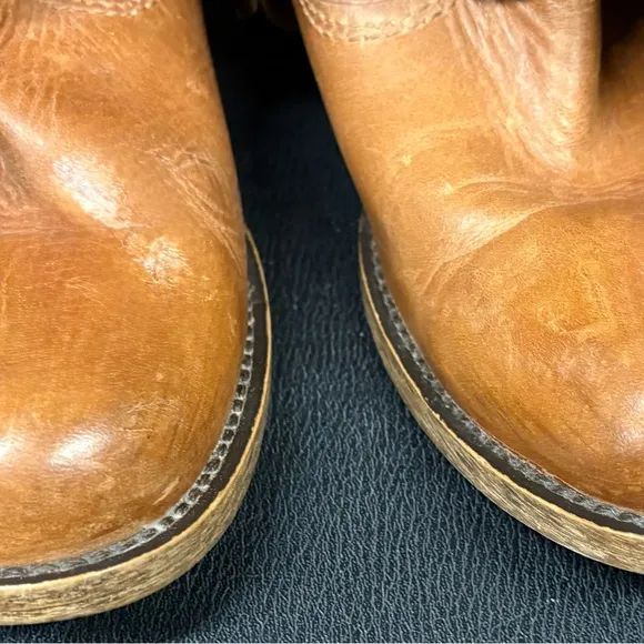 Salerno Size 8 Brown Leather Slouch Boots - Western/Casual/ Relaxed Style