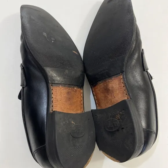 Salvatore Ferragamo Black Leather Slip-On Mens Penny Loafers size 8.5