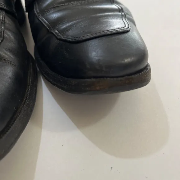 Salvatore Ferragamo Black Leather Slip-On Mens Penny Loafers size 8.5