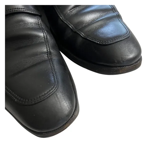 Salvatore Ferragamo Black Leather Slip-On Mens Penny Loafers size 8.5