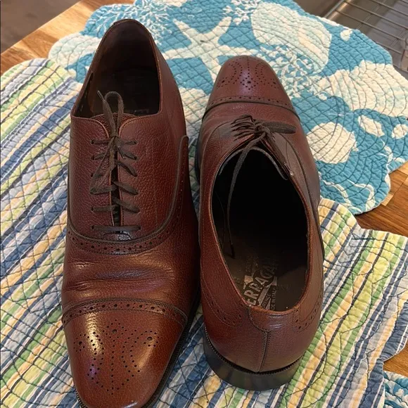 Salvatore Ferragamo Brown Classic Oxford Shoes