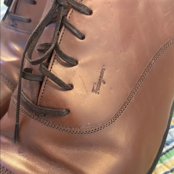 Salvatore Ferragamo Brown Leather Oxford Shoes