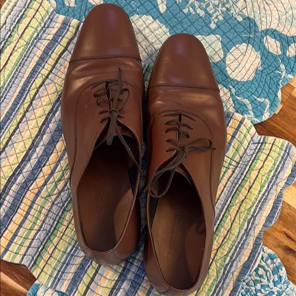 Salvatore Ferragamo Brown Leather Oxford Shoes
