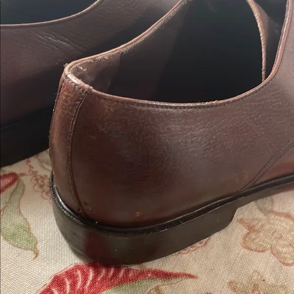 Salvatore Ferragamo Brown Pebble Leather Lace Up Sleek Square Oxfords Shoes