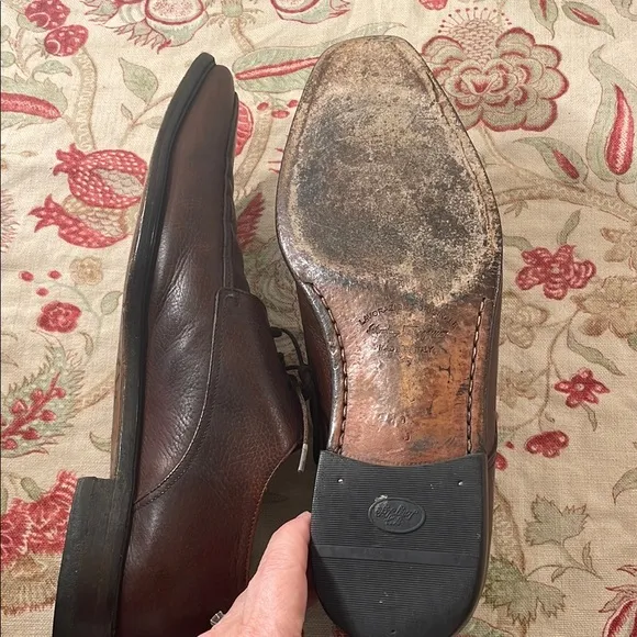 Salvatore Ferragamo Brown Pebble Leather Lace Up Sleek Square Oxfords Shoes