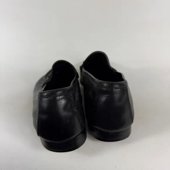 Salvatore Ferragamo Casual Shoes Men's 9 Black Leather Slip-On Low Top Loafers