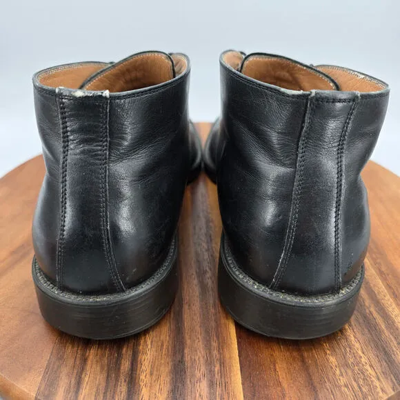 Salvatore Ferragamo Chukka Boots Men's 11 D Black Leather Lace Up Ankle Casual