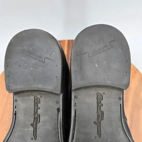 Salvatore Ferragamo Chukka Boots Men's 11 D Black Leather Lace Up Ankle Casual