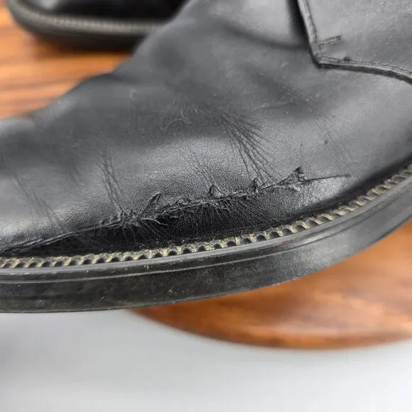 Salvatore Ferragamo Chukka Boots Men's 11 D Black Leather Lace Up Ankle Casual