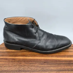 Salvatore Ferragamo Chukka Boots Men's 11 D Black Leather Lace Up Ankle Casual