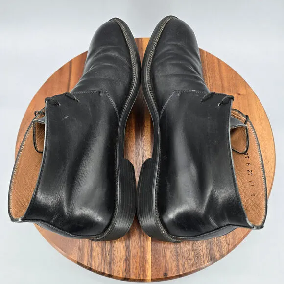 Salvatore Ferragamo Chukka Boots Men's 11 D Black Leather Lace Up Ankle Casual