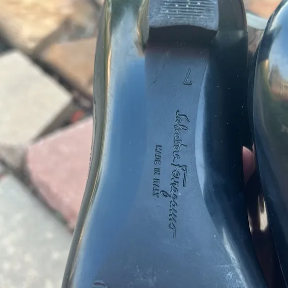 Salvatore Ferragamo Ladies size 7 Black Kitten Heel Rain 🌧️ Boots 👢
