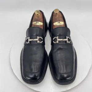 Salvatore Ferragamo Men Size 9.5D Black Leather Horsebit Loafer Dress Shoes