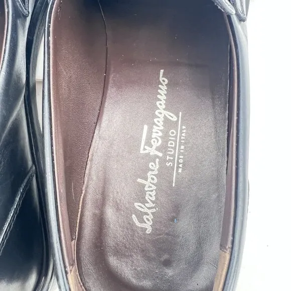 Salvatore Ferragamo Men Size 9.5D Black Leather Horsebit Loafer Dress Shoes