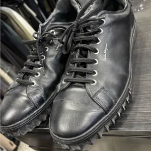 Salvatore Ferragamo Men's Black Leather Sneakers