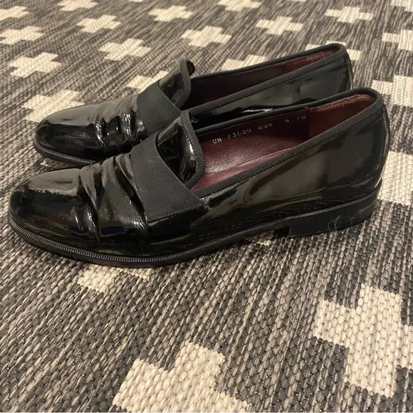 Salvatore Ferragamo Men’s Notte Black Patent Leather Loafer Tuxedo Dress Shoe …