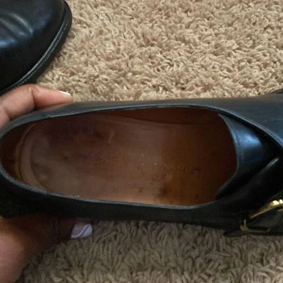 Salvatore Ferragamo Men’s Trameeza Monk Strap Black Leather Dress Shoes size 10