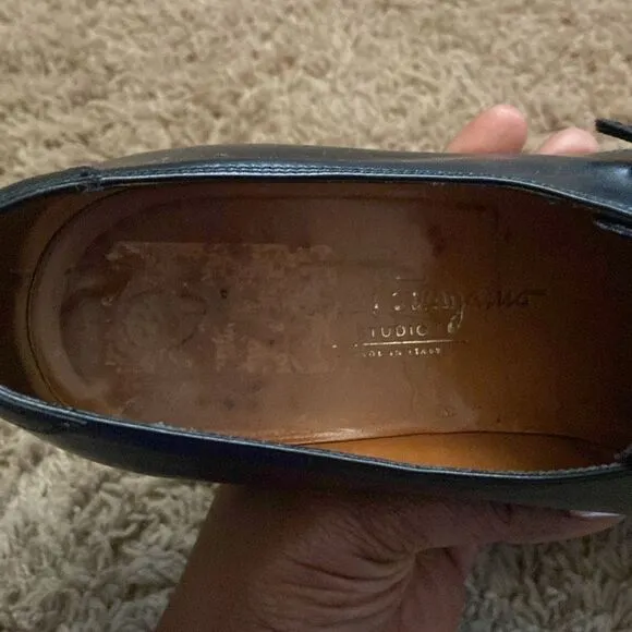 Salvatore Ferragamo Men’s Trameeza Monk Strap Black Leather Dress Shoes size 10