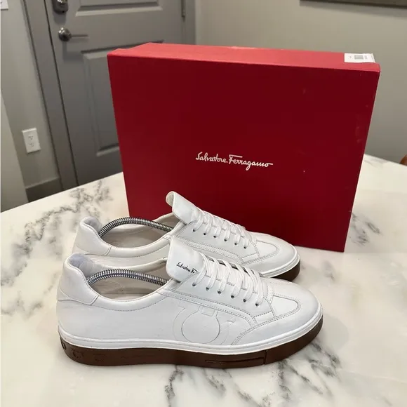 Salvatore Ferragamo Men's White Sneakers