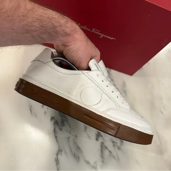 Salvatore Ferragamo Men's White Sneakers