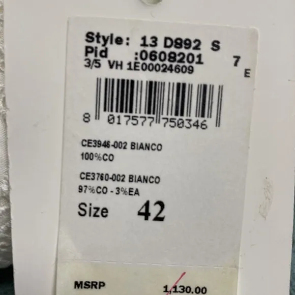Salvatore Ferragamo NWT - size 42 - white 100% cotton Skirt!