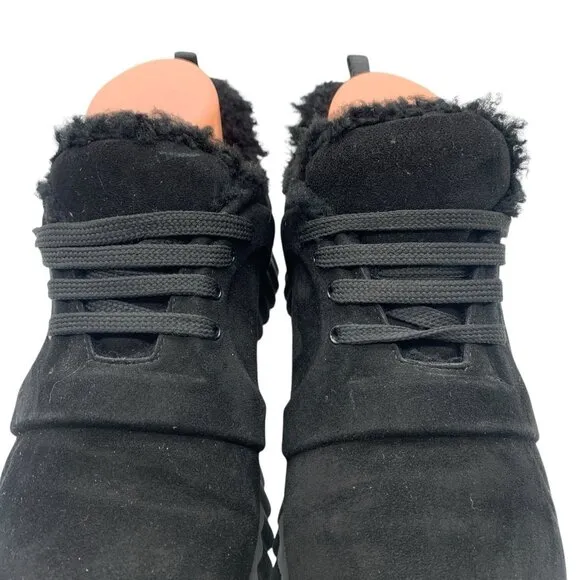 Salvatore Ferragamo Shoes Suede Shearling Sneakers Black Women’s Sz 9 C