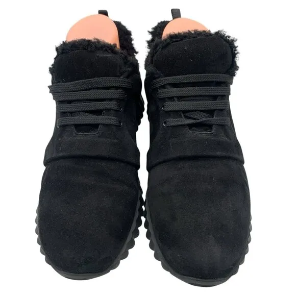 Salvatore Ferragamo Shoes Suede Shearling Sneakers Black Women’s Sz 9 C