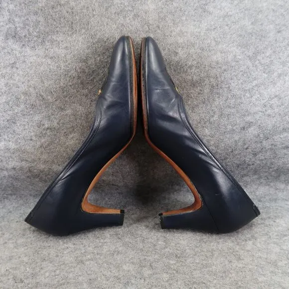 Salvatore Ferragamo Shoes Womens 5.5 Pumps Classic Fashion Leather Blue Formal