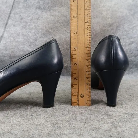 Salvatore Ferragamo Shoes Womens 5.5 Pumps Classic Fashion Leather Blue Formal