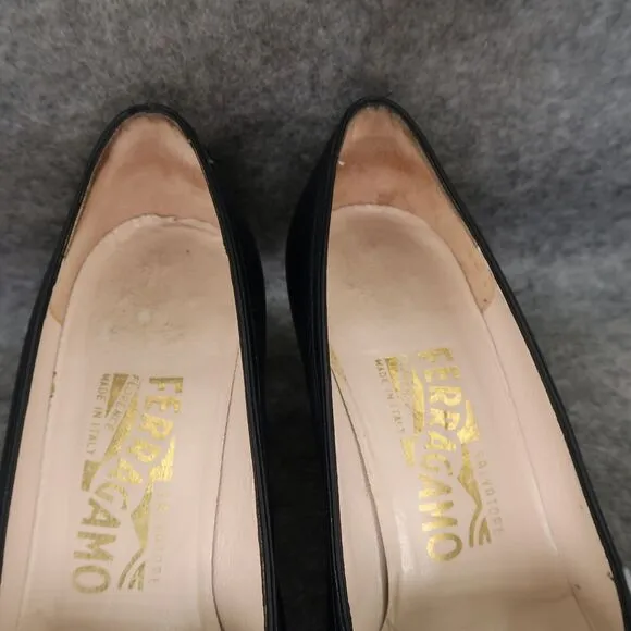 Salvatore Ferragamo Shoes Womens 5.5 Pumps Classic Fashion Leather Blue Formal