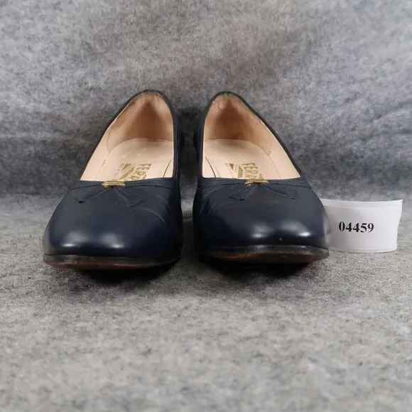 Salvatore Ferragamo Shoes Womens 5.5 Pumps Classic Fashion Leather Blue Formal