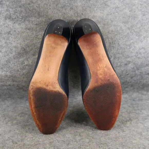 Salvatore Ferragamo Shoes Womens 5.5 Pumps Classic Fashion Leather Blue Formal