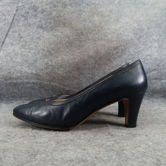 Salvatore Ferragamo Shoes Womens 5.5 Pumps Classic Fashion Leather Blue Formal