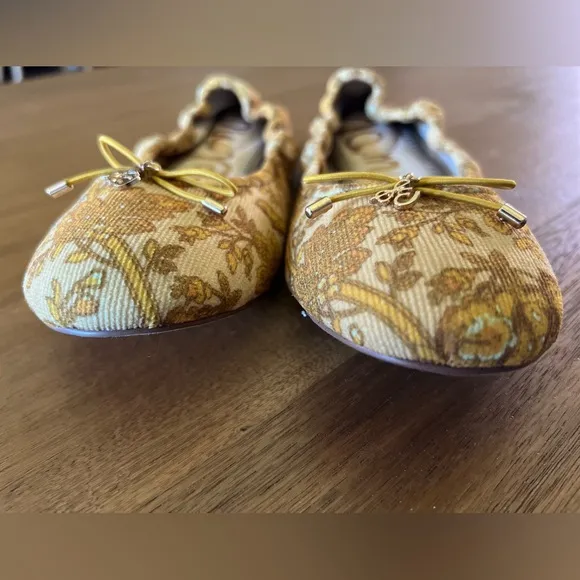 Sam Edelman Felicia Yellow Floral Ballet Flats NWT Sz 8