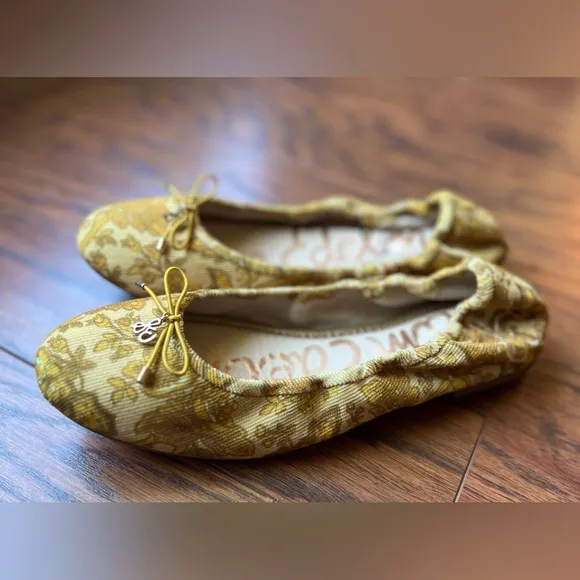 Sam Edelman Felicia Yellow Floral Ballet Flats NWT Sz 8