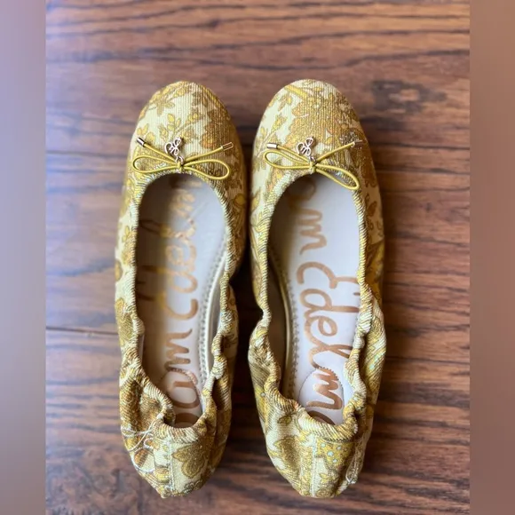 Sam Edelman Felicia Yellow Floral Ballet Flats NWT Sz 8