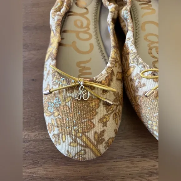 Sam Edelman Felicia Yellow Floral Ballet Flats NWT Sz 8