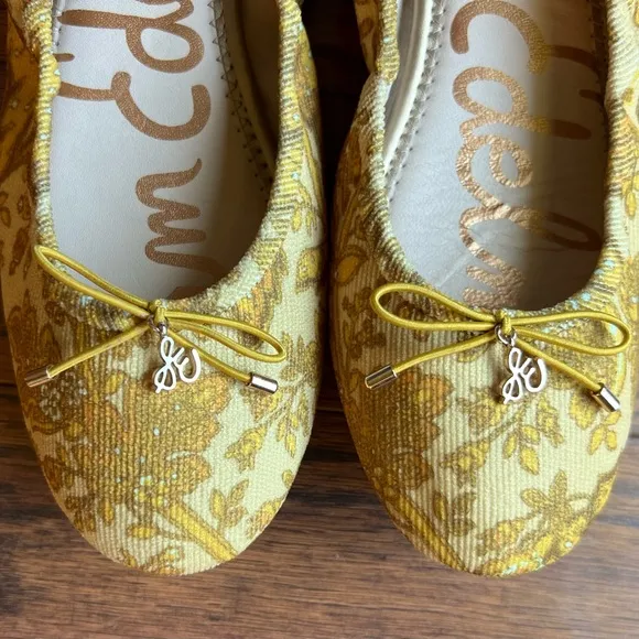 Sam Edelman Felicia Yellow Floral Ballet Flats NWT Sz 8