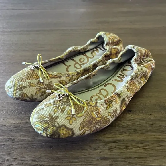 Sam Edelman Felicia Yellow Floral Ballet Flats NWT Sz 8