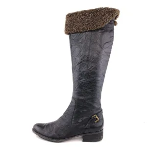 Sam Edelman Kara Black Leather Over the Knee Tall Winter Riding Boots 10M