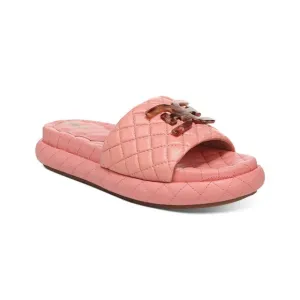 Sam Edelman Karinda Quilted Emblem Slide Sandals in Canyon Clay Size 8.5