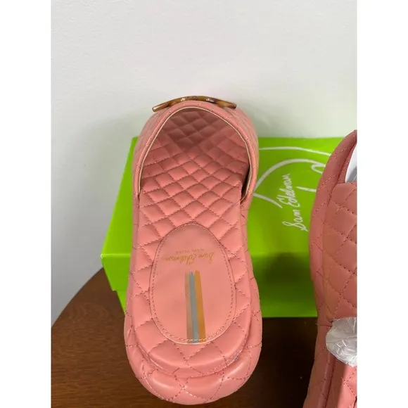 Sam Edelman Karinda Quilted Emblem Slide Sandals in Canyon Clay Size 8.5