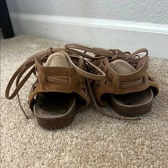 Sam Edelman Kyra Sandals Brown Fringe Size 8.5